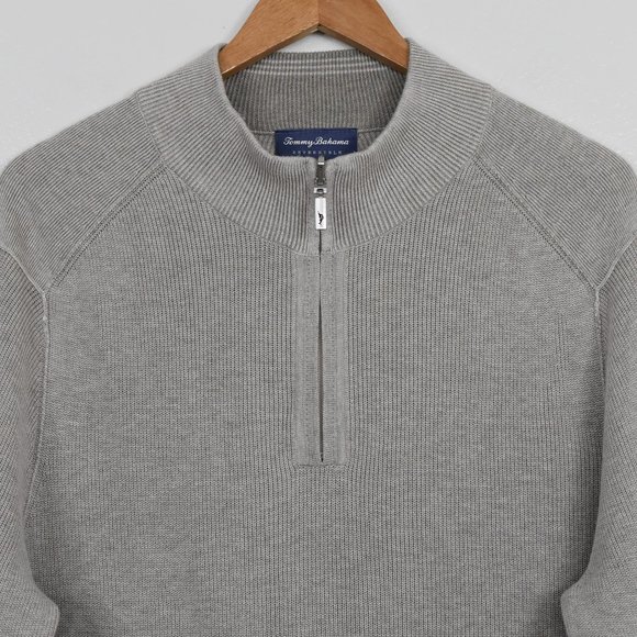 Tommy Bahama 1/4 Zip Pullover Reversible Sweater M - Picture 2 of 12